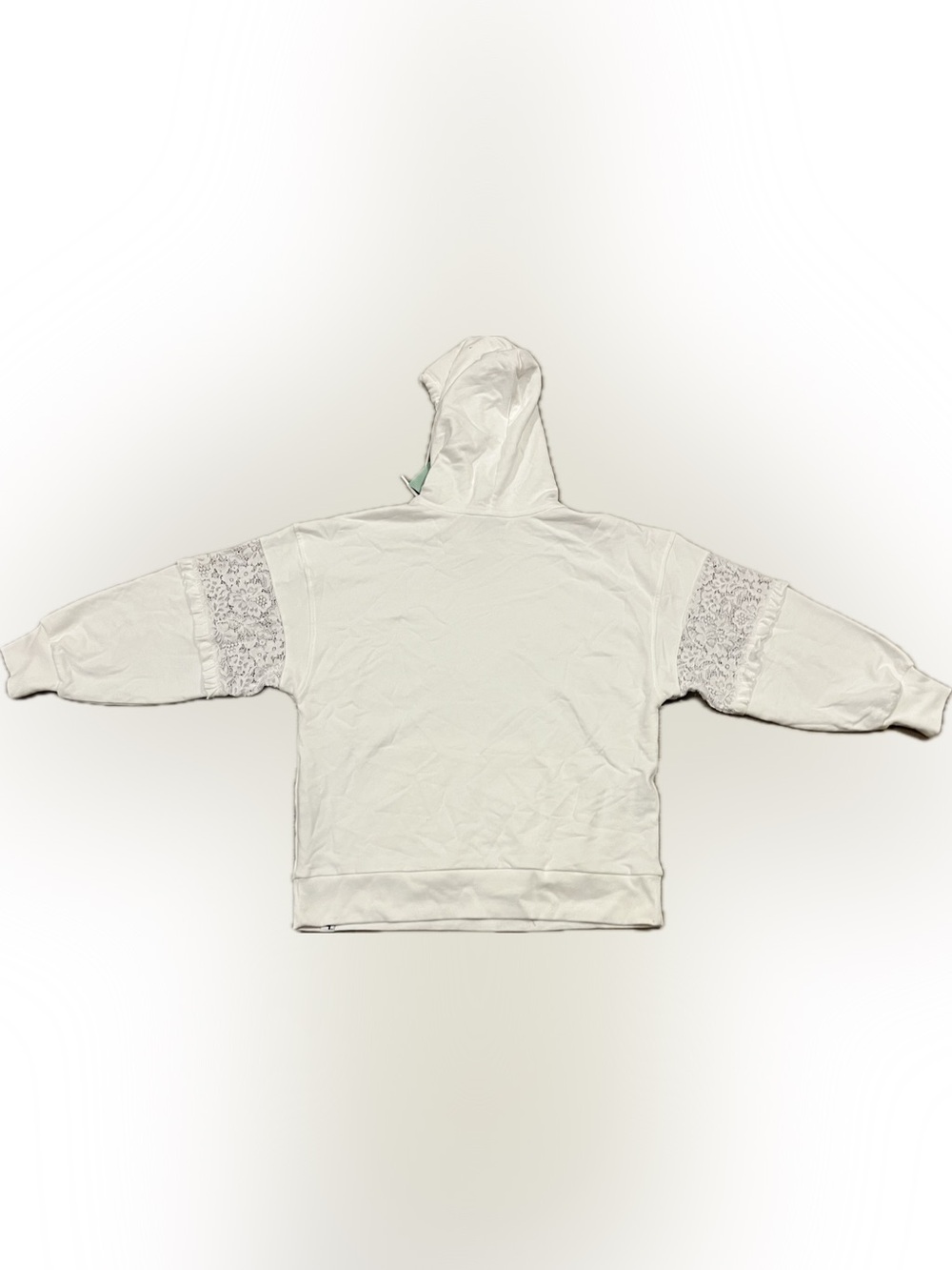 JoyLab True White Lace Detail Loose Fit Hoodie Sweatshirt Size S - Picture 2 of 5